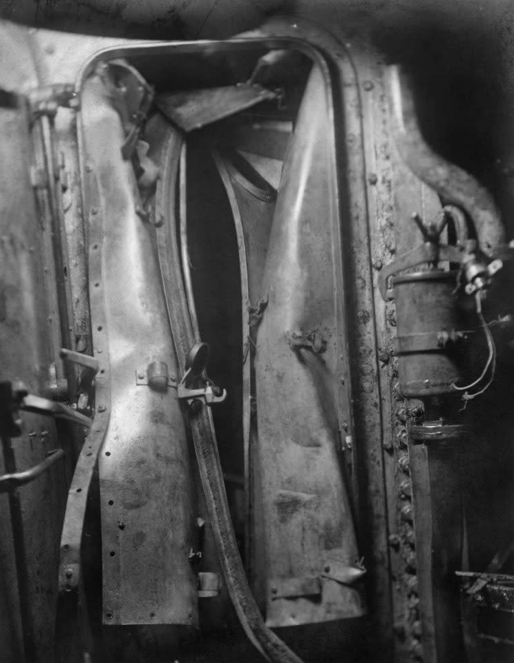 The damaged inside of one of the submarines (Historic England)