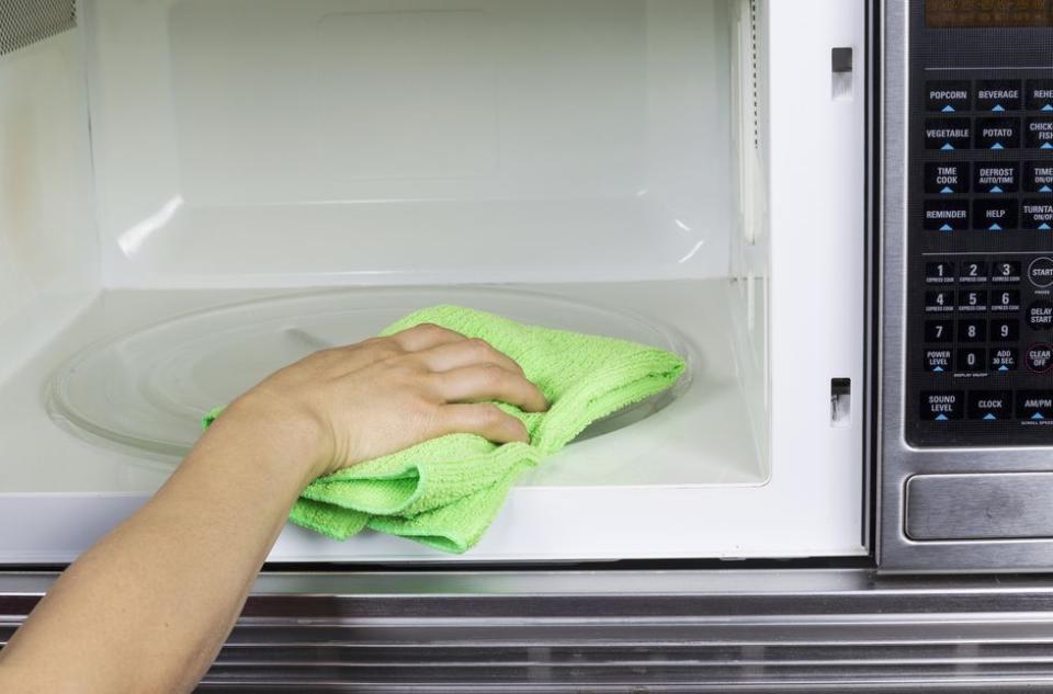 Heat a dish towel in the microwave to get rid of fish smell.