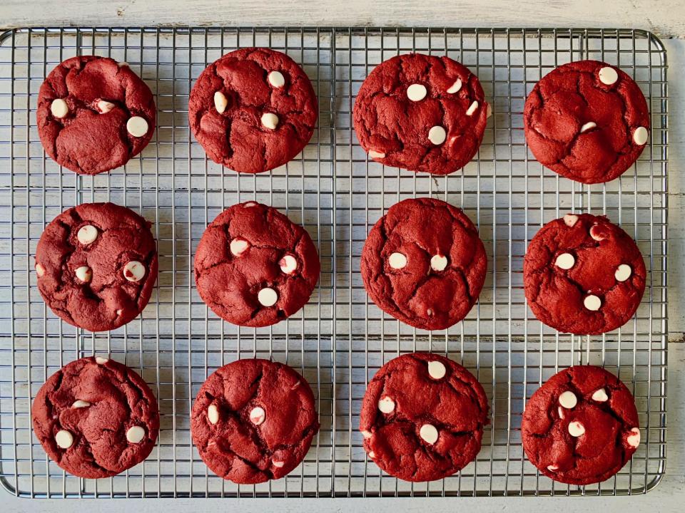 Red Velvet Cake Mix Cookies