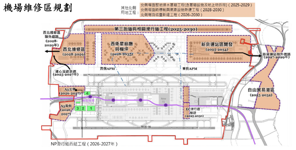 長榮航太預定在桃機第三航廈維修區規劃。截自長榮航太PTT