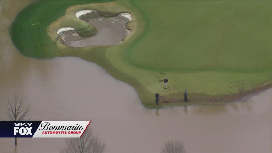 Flash flooding in St. Louis County after April 2, 2024 overnight storms. (Photo: SkyFOX powered by Bommarito Automotive Group)