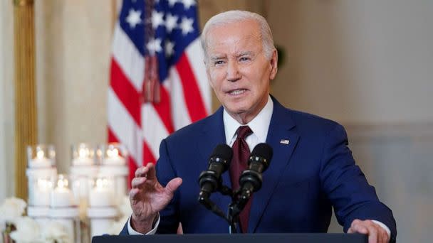 PHOTO: President Joe Biden speaks a year after the school shooting at Robb Elementary School in Uvalde, Texas, during an event at the White House, May 24, 2023. (Kevin Lamarque/Reuters)