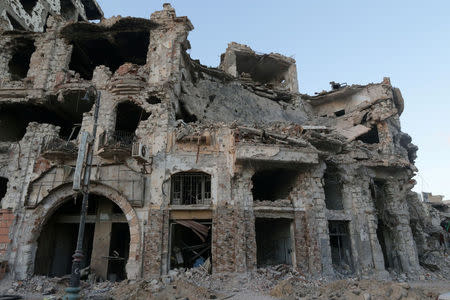 A historic building, that was destroyed during a three-year conflict, is seen in Benghazi, Libya February 28, 2018. REUTERS/Esam Omran Al-Fetori