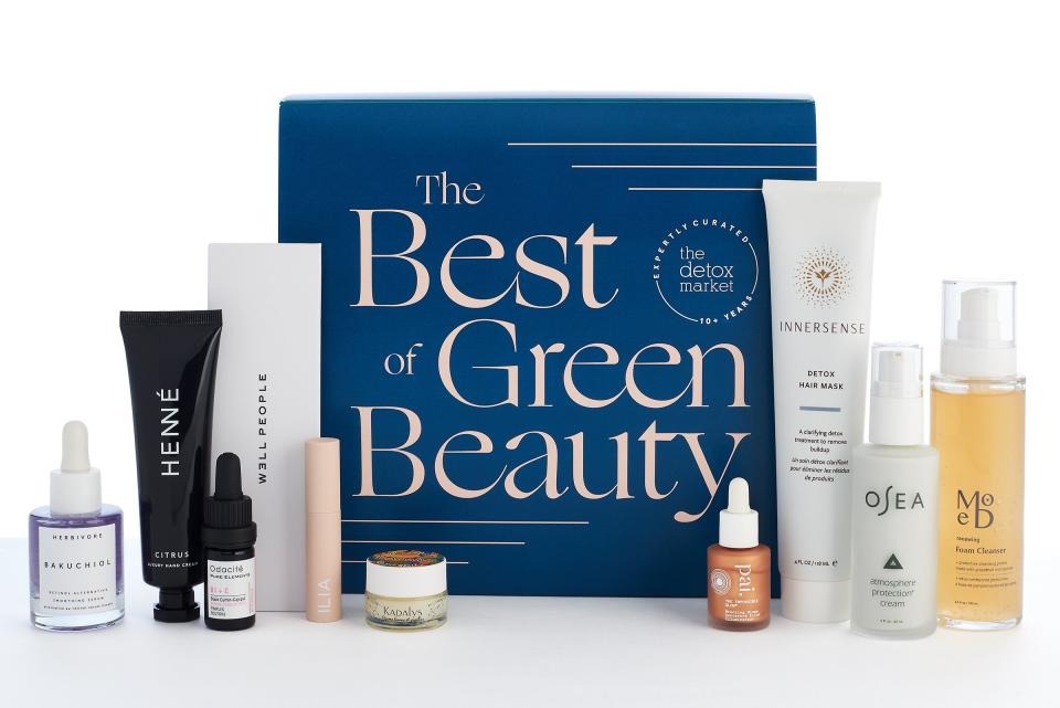 The Best of Green Beauty Box includes 10 skincare and makeup must-haves from The Detox Market