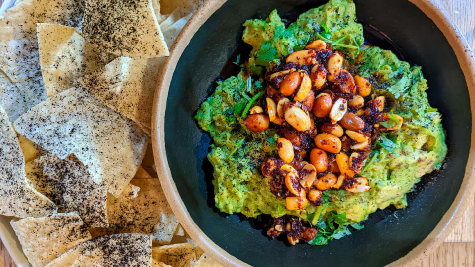 <div class="inline-image__title">Guac at Zona Blanca with sal de chapulines (cricket salt)</div> <div class="inline-image__credit">Brandon Withrow</div>