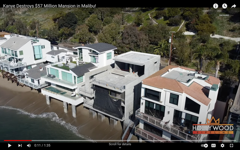 Kanye West’s Malibu home, according to Hollywood Pipeline - Photo: Youtube/Hollywood Pipeline