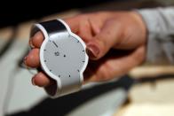 <p>A Sony FES watch is displayed during a Sony news conference at the 2017 CES in Las Vegas, Nevada January 4, 2017. Sony showed off its epaper watch, the FES Watch U, at this year’s CES. There are multiple improvements to Sony’s previous iteration, including wireless battery charging, and the ability to customize the epaper display (which extends on to the band, too). (Reuters) </p>