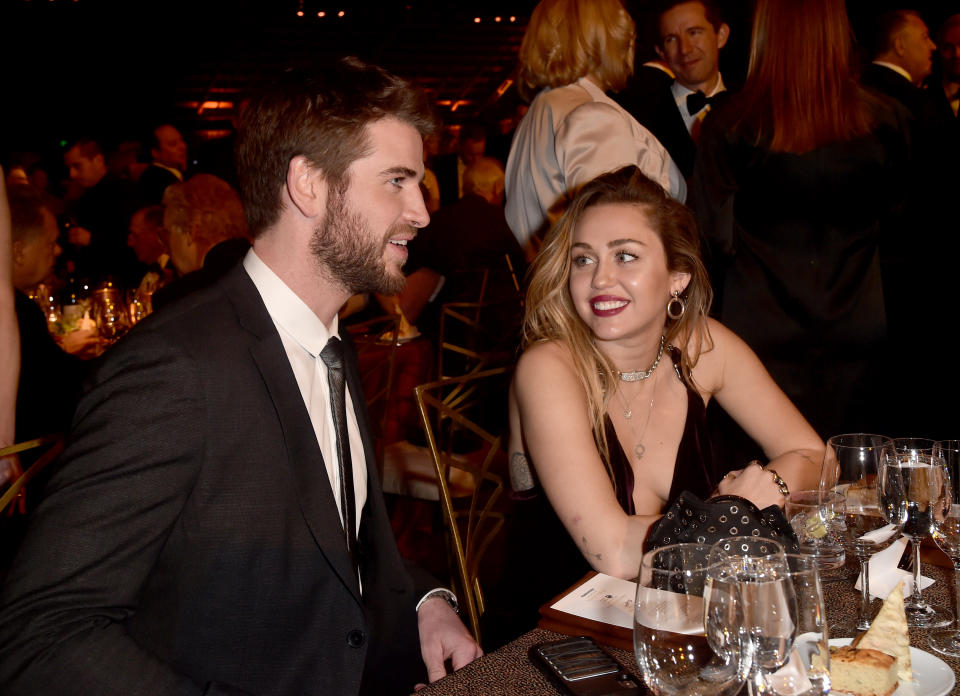 Miley Cyrus heckled Liam Hemsworth in his G’Day USA Los Angeles Gala speech. Photo: Getty Images