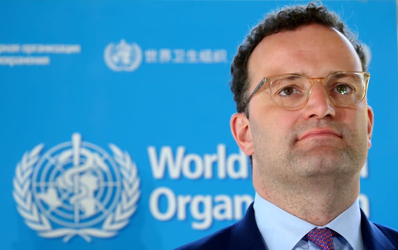 FILE PHOTO: Germany's Federal Minister of Health Jens Spahn attends a news conference in Geneva