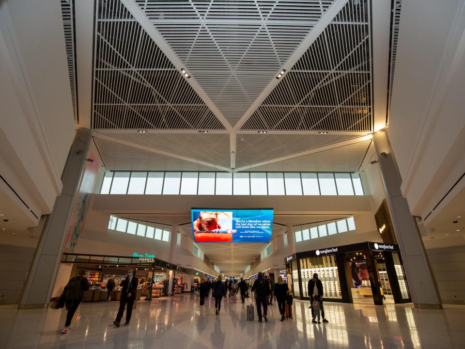 The departure hall at Newark Liberty International Airport's new Terminal A.