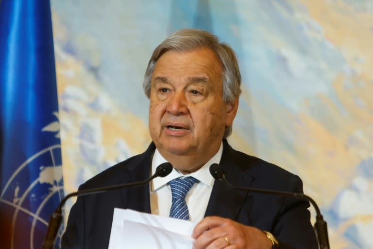 UN Secretary-General Antonio Guterres launched the series of UN-hosted talks on Afghanistan in May 2023 (KARIM JAAFAR)