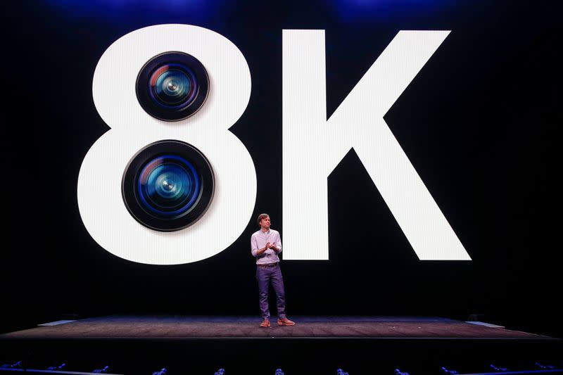 Drew Blackard of Samsung Electronics speaks on stage during Samsung Galaxy Unpacked 2020 in San Francisco