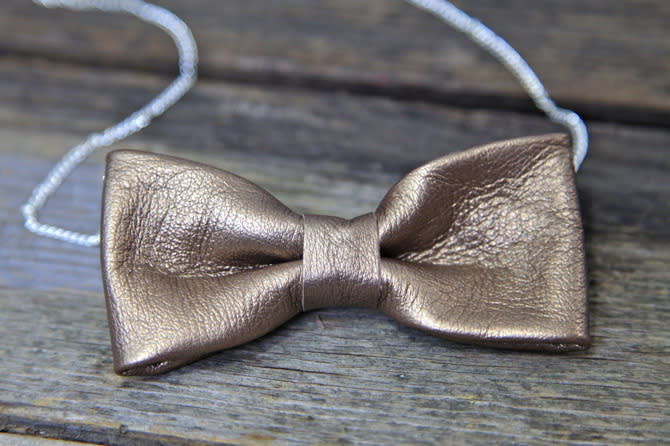 Leather Bow Necklace