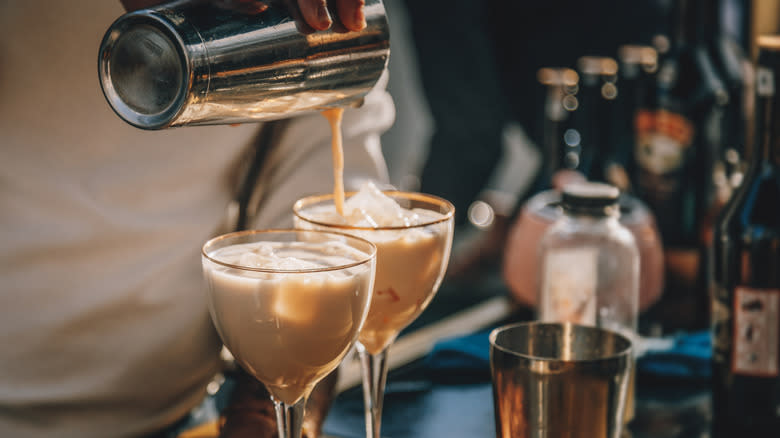 pouring coffee cocktails