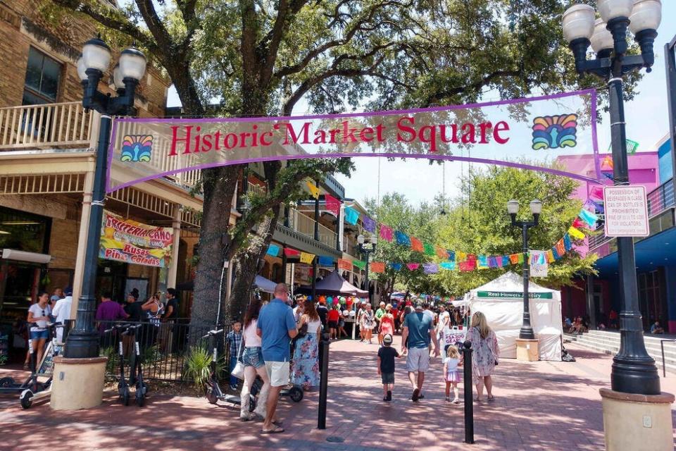 Historic Market Square is among the dozens of prime destinations for visitors to Austin.