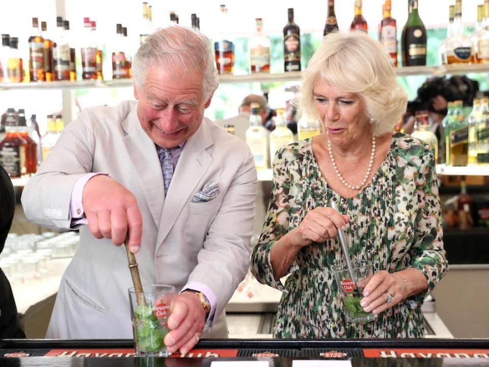 Prince Charles and Camilla make drinks in Cuba