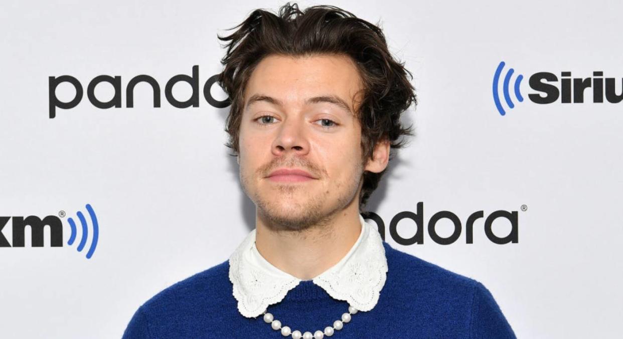 Harry Styles is selling a 'stay home' t-shirt. (Getty Images) 