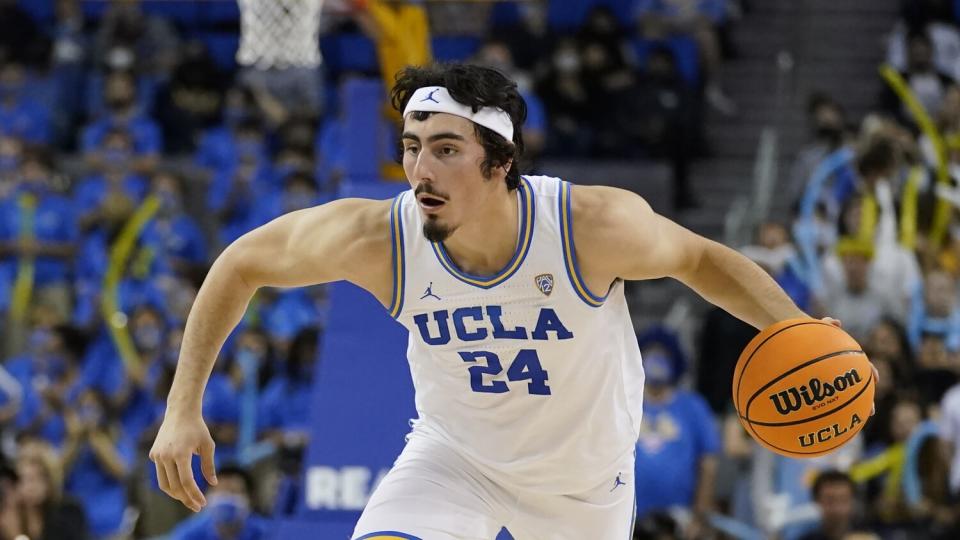 UCLA guard Jaime Jaquez Jr. controls the ball against Long Beach State on Nov. 15.