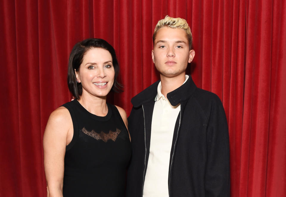 LONDON, ENGLAND - SEPTEMBER 01:  Sadie Frost (L) and Rafferty Law attend the UK Premiere of "Buttercup Bill" at Curzon Soho on September 1, 2015 in London, England.  (Photo by David M. Benett/Dave Benett/WireImage)