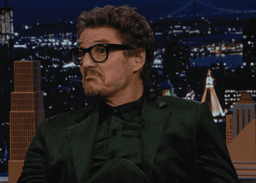 Pedro Pascal on the Tonight Show with Jimmy Fallon nodding his head in approval