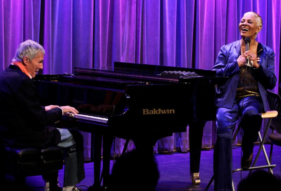 Burt Bacharach and singer Dionne Warwick perform at the Grammy Museum during 