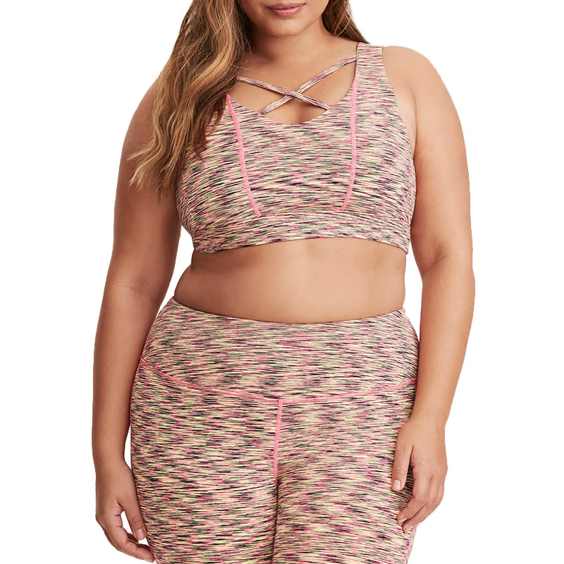 <h2>Torrid</h2> <p><a rel="nofollow noopener" href="http://www.torrid.com/product/torrid-active---space-dye-strappy-front-sports-bra/10816050.html" target="_blank" data-ylk="slk:Torrid Active Space Dye Strappy Front Sports Bra;elm:context_link;itc:0;sec:content-canvas" class="link ">Torrid Active Space Dye Strappy Front Sports Bra</a>, $39</p> <p> <strong>Related Articles</strong> <ul> <li><a rel="nofollow noopener" href="http://thezoereport.com/fashion/style-tips/box-of-style-ways-to-wear-cape-trend/?utm_source=yahoo&utm_medium=syndication" target="_blank" data-ylk="slk:The Key Styling Piece Your Wardrobe Needs;elm:context_link;itc:0;sec:content-canvas" class="link ">The Key Styling Piece Your Wardrobe Needs</a></li><li><a rel="nofollow noopener" href="http://thezoereport.com/entertainment/culture/girlboss-official-trailer/?utm_source=yahoo&utm_medium=syndication" target="_blank" data-ylk="slk:The First Girlboss Trailer Is Here, And We’re Ready To Binge-Watch All The Episodes;elm:context_link;itc:0;sec:content-canvas" class="link ">The First <i>Girlboss</i> Trailer Is Here, And We’re Ready To Binge-Watch All The Episodes</a></li><li><a rel="nofollow noopener" href="http://thezoereport.com/beauty/celebrity-beauty/michelle-obama-natural-hair/?utm_source=yahoo&utm_medium=syndication" target="_blank" data-ylk="slk:Michelle Obama Is Embracing Natural Beauty More Than Ever Before;elm:context_link;itc:0;sec:content-canvas" class="link ">Michelle Obama Is Embracing Natural Beauty More Than Ever Before</a></li> </ul> </p>
