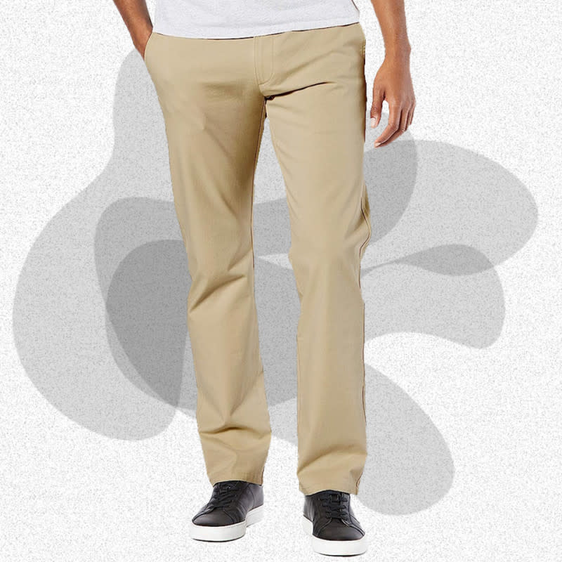 <p>Courtesy of Amazon</p><p>Dockers are the first brand many think of when it comes to men's khakis. The brand’s Ultimate Chinos, which feature a four-way stretch fabric and a straight fit, are versatile, fashionable, and comfortable as ever. If you own nothing else, this is the one to reach for.</p><p>[From $26; <a href="https://www.amazon.com/Dockers-Modern-Straight-Ultimate-British/dp/B07JZYLXCL?th=1&linkCode=ll1&tag=mj-bestkhakipantsmen-jzavaleta-0923-update-20&linkId=9a45b942b46cfd5f6ddbae9563425a74&language=en_US&ref_=as_li_ss_tl" rel="nofollow noopener" target="_blank" data-ylk="slk:amazon.com;elm:context_link;itc:0;sec:content-canvas" class="link ">amazon.com</a>]</p>