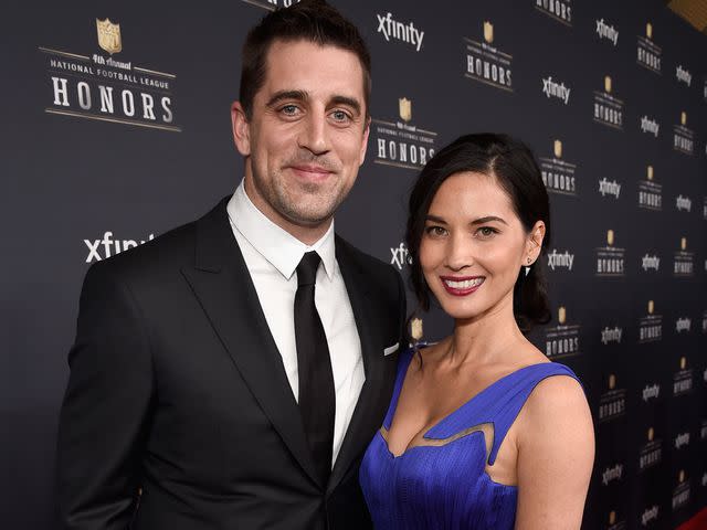 <p>Kevin Mazur/WireImage</p> Aaron Rodgers and Olivia Munn attend the 4th Annual NFL Honors at Phoenix Convention Center on January 31, 2015 in Phoenix, Arizona.