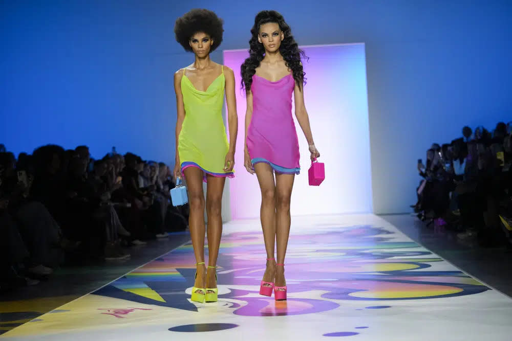 The Sergio Hudson collection is modeled during Fashion Week, Saturday, Feb. 11, 2023, in New York. (AP Photo/Mary Altaffer)