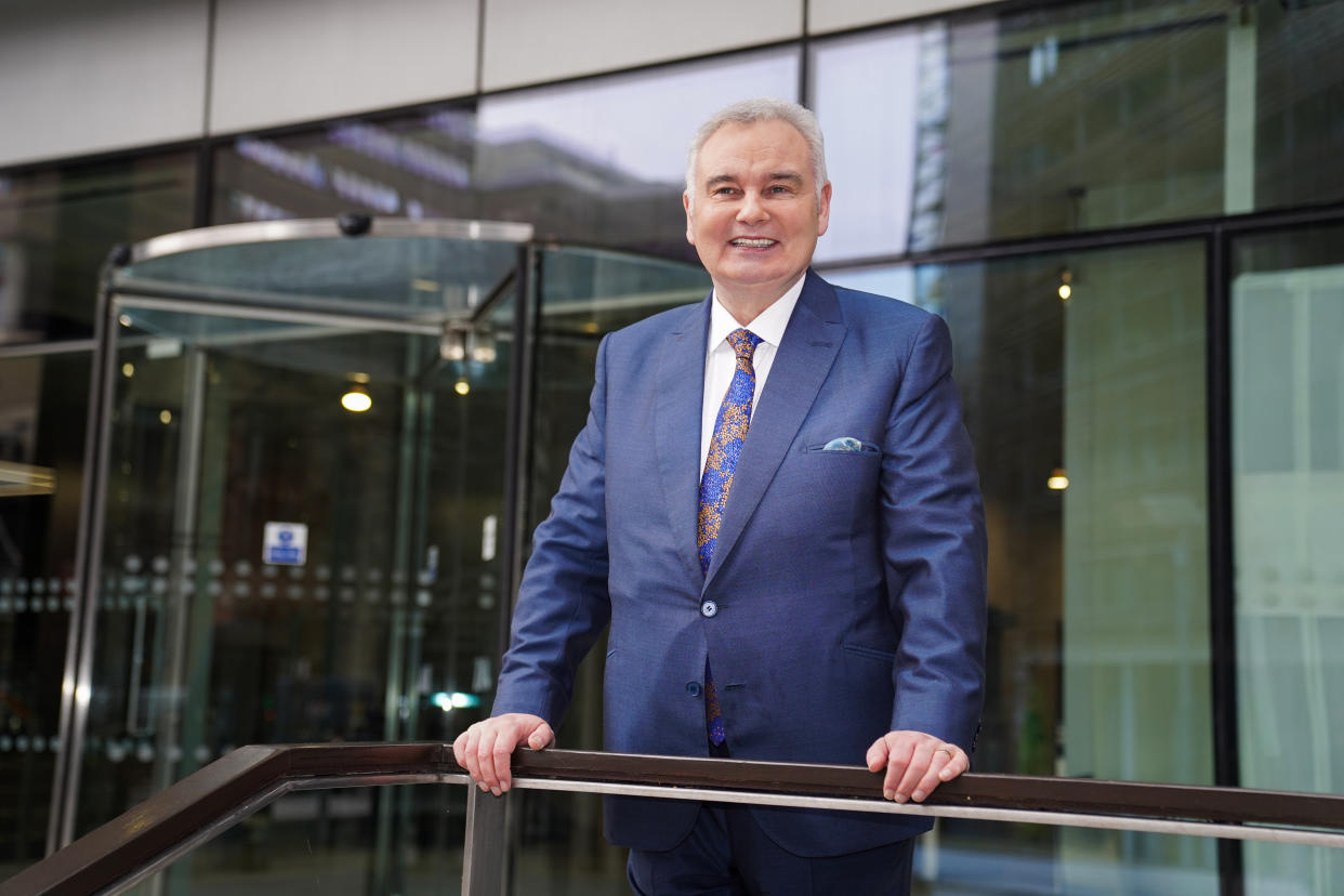 TV presenter Eamonn Holmes leaves the offices of GB News at The Point in Paddington, London, after he joined co-host Isabel Webster for the first episode of the channel's new 'Breakfast with Eamonn and Isabel' programme on Monday. Picture date: Monday January 3, 2022. (Photo by Kirsty O'Connor/PA Images via Getty Images)