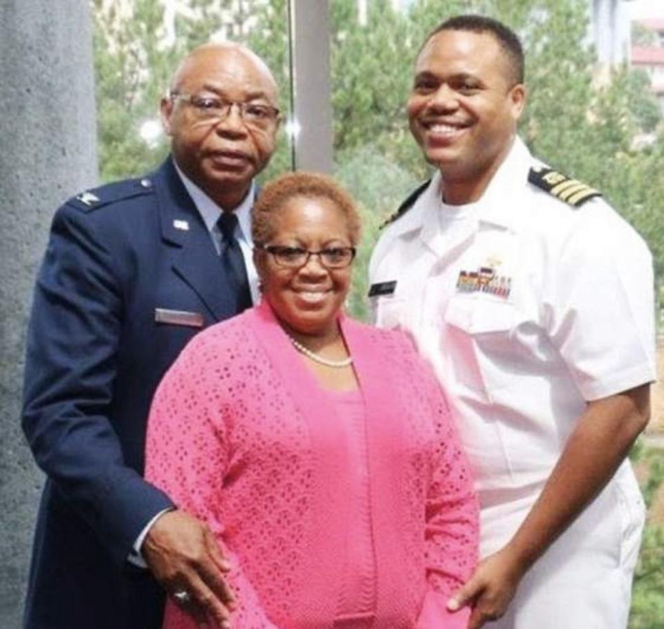 Dr. Timothy Cunningham (right) with his parents