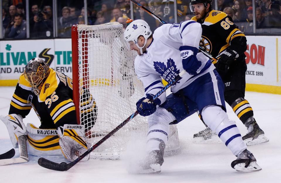 Zach Hyman has a chance to make a fantasy impact on a monster Maple Leafs team this season. (AP Photo/Michael Dwyer)