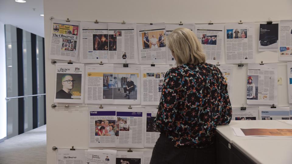 This image released by Netflix shows Carole Cadwalladr, journalist for The Guardian, in a scene from "The Great Hack." (Netflix via AP)