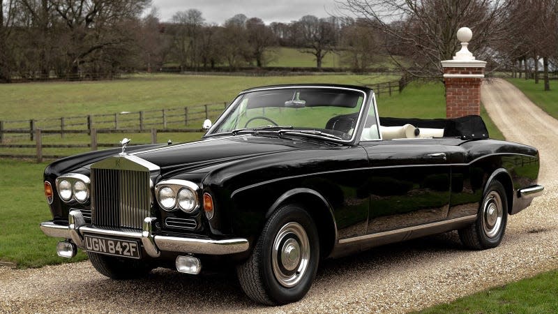 A photo of the front quarter of Michael Caine's old Rolls Royce. 