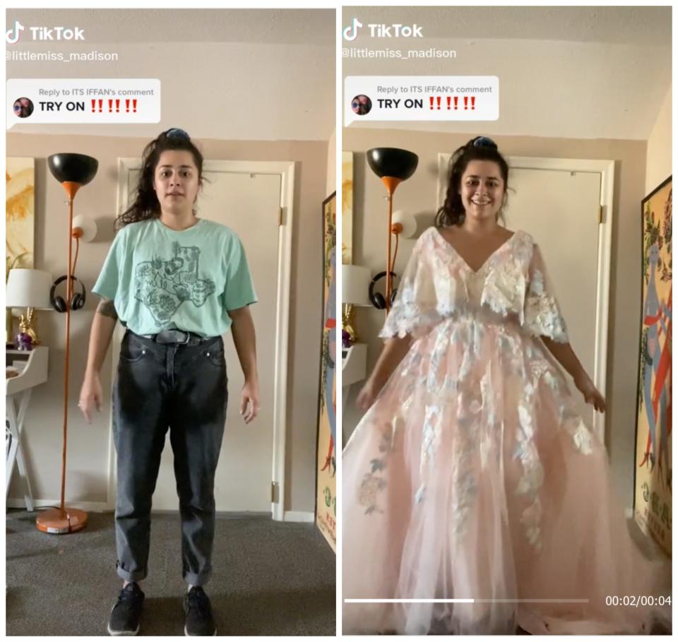 Madison Cervantes wedding dress reveal on TikTok