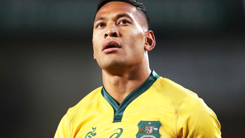 Israel Folau, pictured here in action for the Wallabies in 2018.