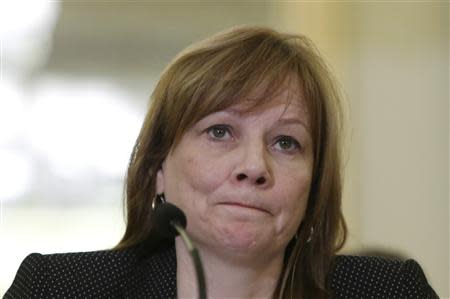 General Motors CEO Mary Barra testifies before the Senate Commerce and Transportation Consumer Protection, Product Safety and Insurance subcommittee in Washington April 2, 2014. REUTERS/Gary Cameron