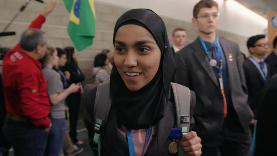 Kashfia, one of the only Muslim students at a large school in South Dakota, works hard to get her innovative project all the way to ISEF in the brand-new documentary "Science Fair." <cite>FUSION</cite>