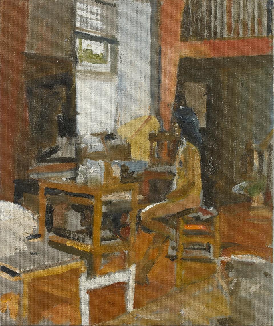 Interior, Mousehole, oil on board - Courtesy of Portland Gallery