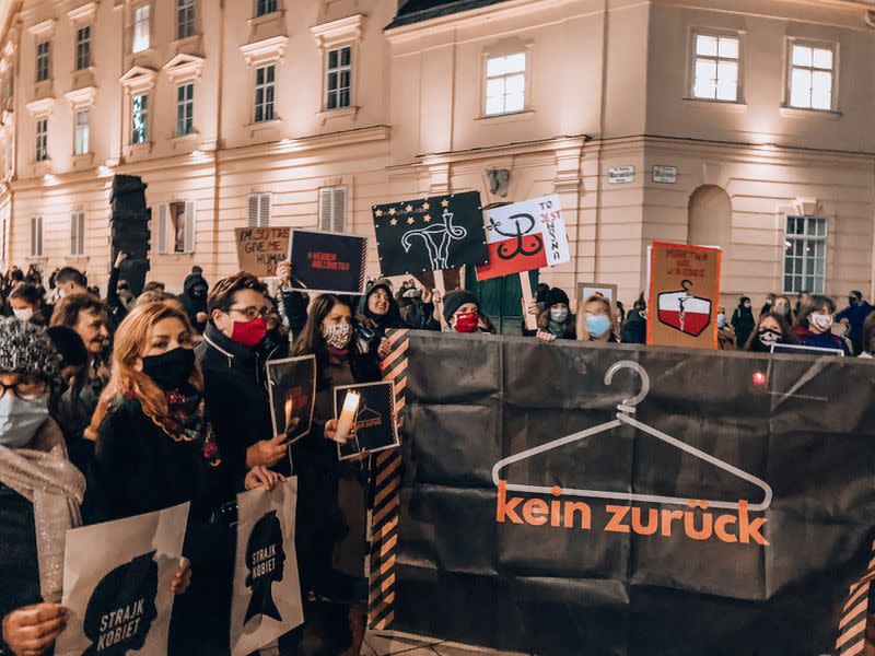 Protest against Poland's Constitutional Tribunal ruling on abortion, in Vienna