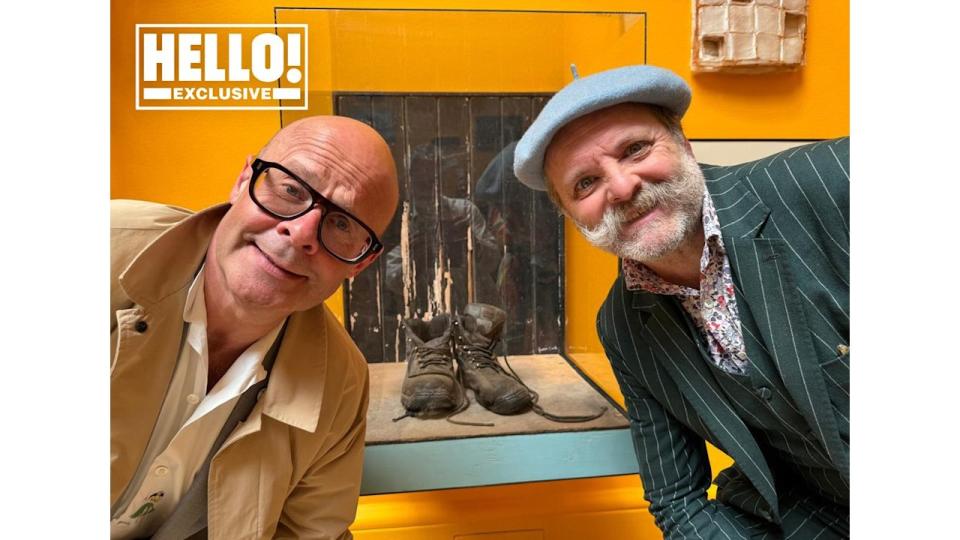 Artist Gavin Turk with comic Harry Hill at the Royal Academy Summer Exhibition party