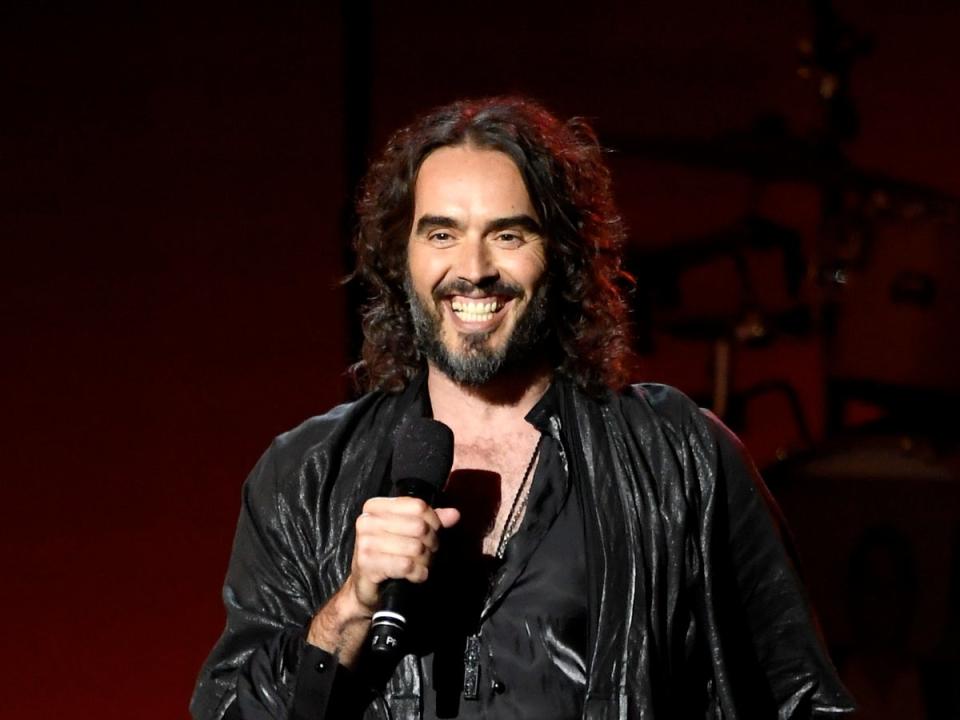 Russell Brand speaks onstage during MusiCares Person of the Year honoring Aerosmith at West Hall at Los Angeles Convention Center on January 24, 2020 in Los Angeles, California. (Getty Images)