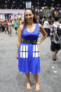 <p>Cosplayer dressed as the TARDIS from <i>Doctor Who</i> at Comic-Con International on July 21, 2018, in San Diego. (Photo: Angela Kim/Yahoo Entertainment) </p>