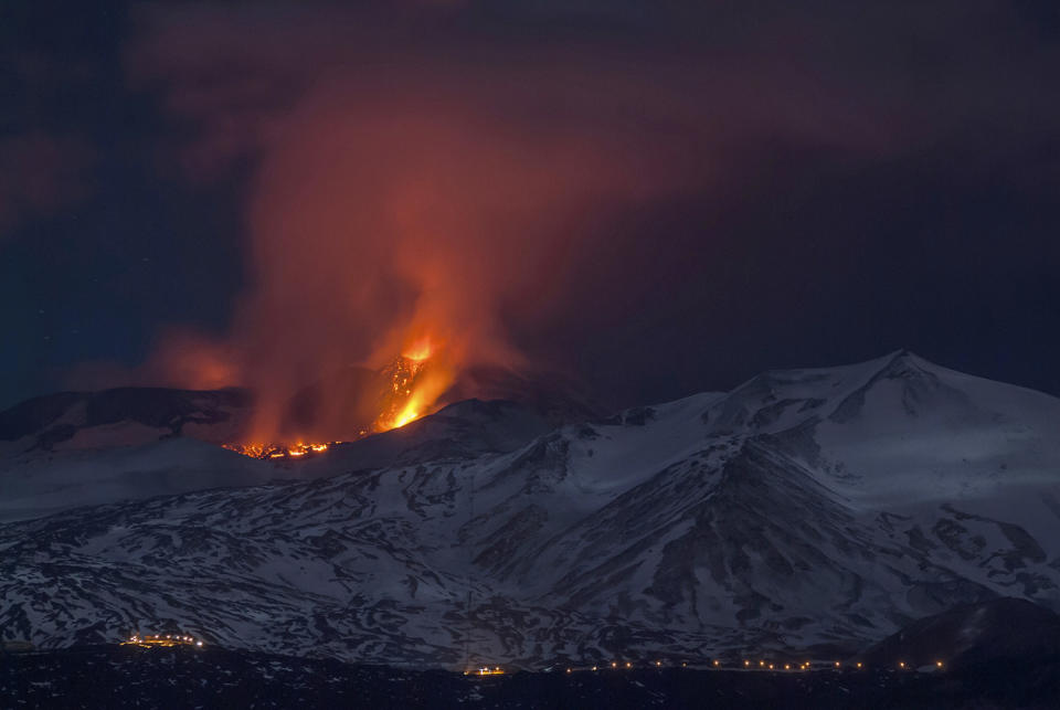 Mount Etna erupts