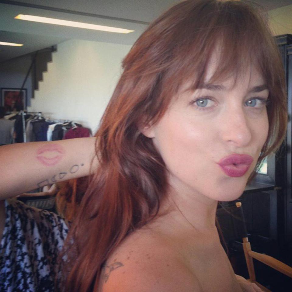 Well this is certainly a welcome surprise! The usually private Dakota Johnson is now giving her fans more intimate glimpses of her personal life, officially joining Instagram on Saturday. The 25-year-old <em>Fifty Shades of Grey</em> star's very first picture is one of her getting her exercise on, going makeup-free and posing with a red punching bag and headphones. "Cuddling," she joked. <strong>PHOTOS: 16 Times We Related to Dakota Johnson Too Well</strong> She also showed off her taste for old school music on Wednesday, sharing a picture of scattered records of Patti Smith, Miles Davis, and Bob Dylan to name a few. "My friends," she wrote. So if you had any doubts that Dakota's a cool girl, you can put that to rest right now. The daughter of Melanie Griffith and Don Johnson has already racked up more than 98,000 followers as of Thursday, but curiously, she's not following anybody back. She did, however, get a warm welcome from celebrity makeup artist Pati Dubroff, who shared these shots of Dakota puckering up for the camera. "Welcome to Instagram @dakotajohnson FINALLY!!!" Dubroff excitedly wrote. Our thoughts exactly. <strong>NEWS: The Iconic 'Fifty Shades of Grey' Scene That Didn't Make the Cut</strong> Check out the video below to see an adorable flashback video of Dakota at the 2000 Academy Awards, when the then 10-year-old charmed ET on the red carpet while accompanying her mother Melanie, and Melanie's then-husband, actor Antonio Banderas.