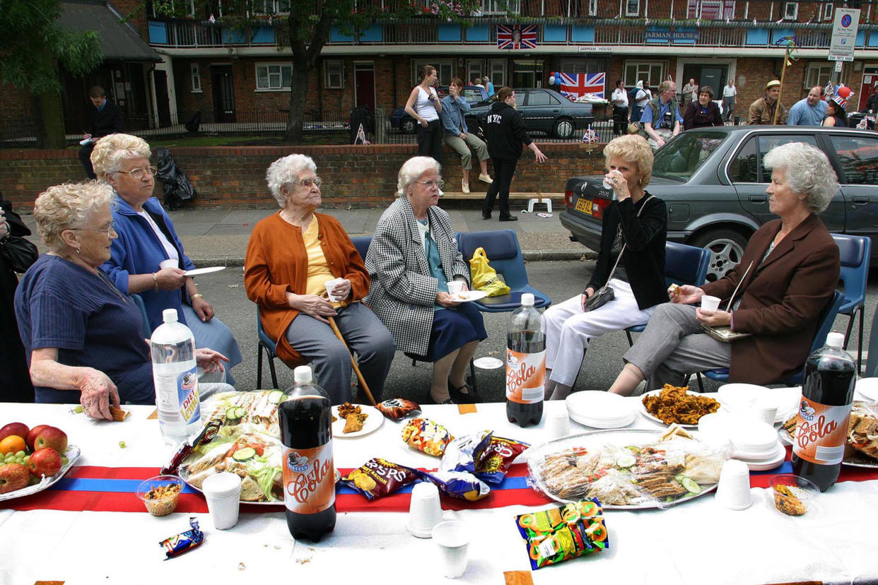 Traditional street parties were held across the UK. (Getty)