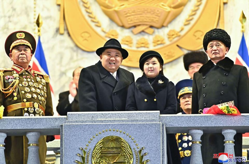 North Korea’s leader Kim Jong-un with his daughter Ju-ae (KCNA VIA KNS/AFP via Getty Image)