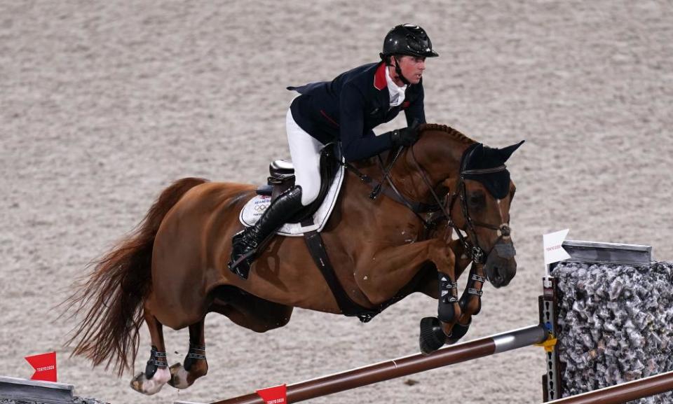 Great Britain’s Ben Maher riding Explosion W in the individual jumping.