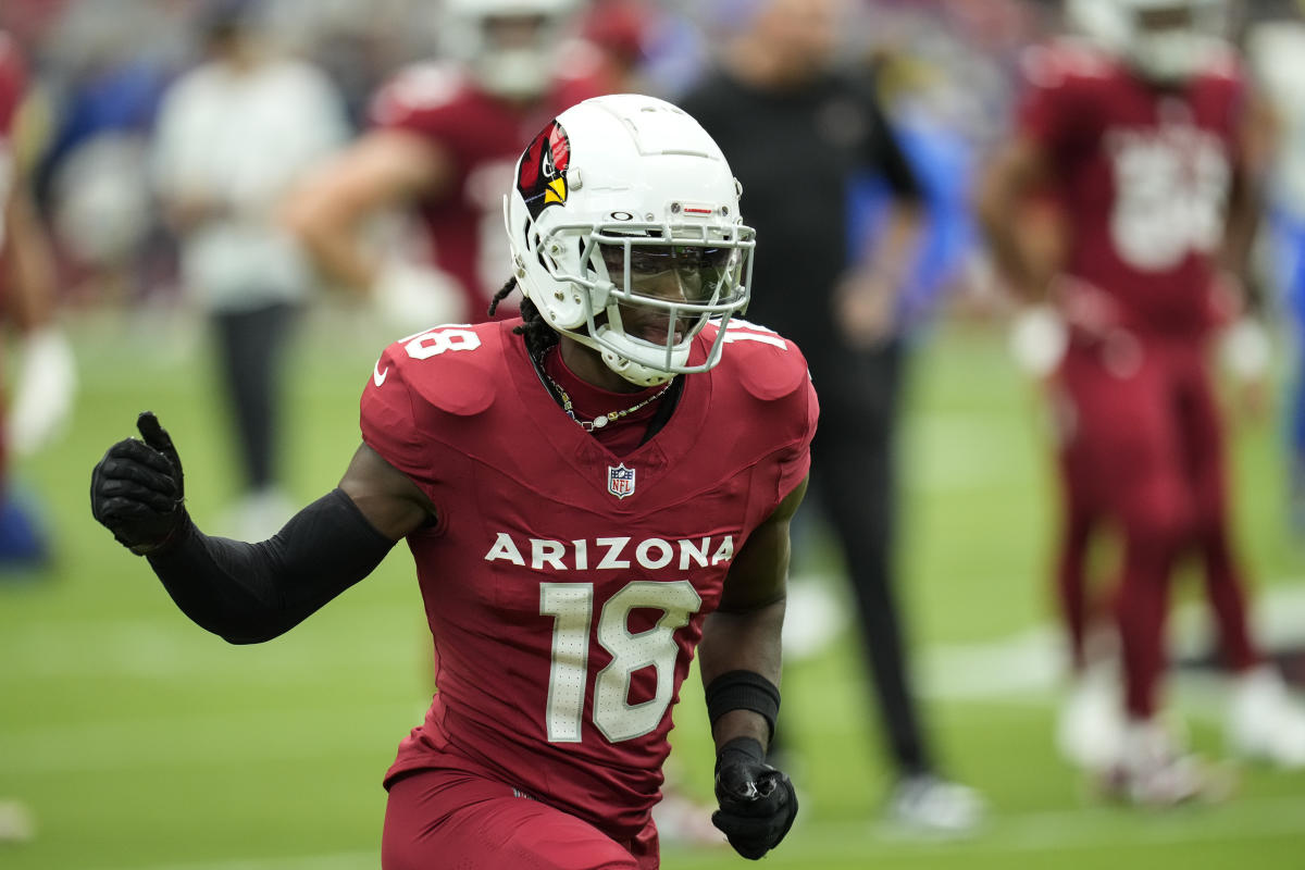 Cardinals rookie Marvin Harrison Jr. scores the first two touchdowns of his career in the first quarter of the overwhelming victory against the Rams