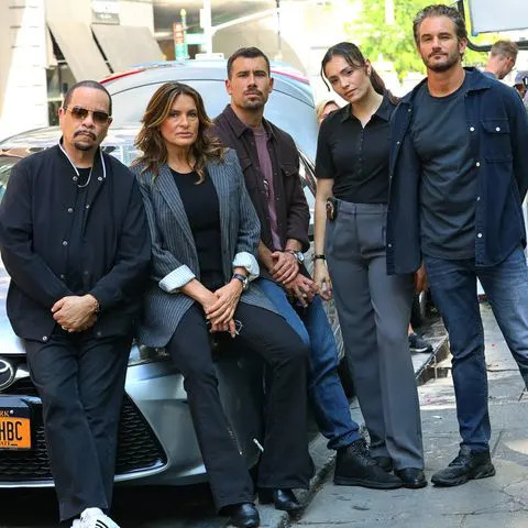 <p>Jose Perez/Bauer-Griffin/GC Images</p> Ice T, Mariska Hargitay, Octavio Pisano, Juliana Aidén Martinez and Kevin Kane